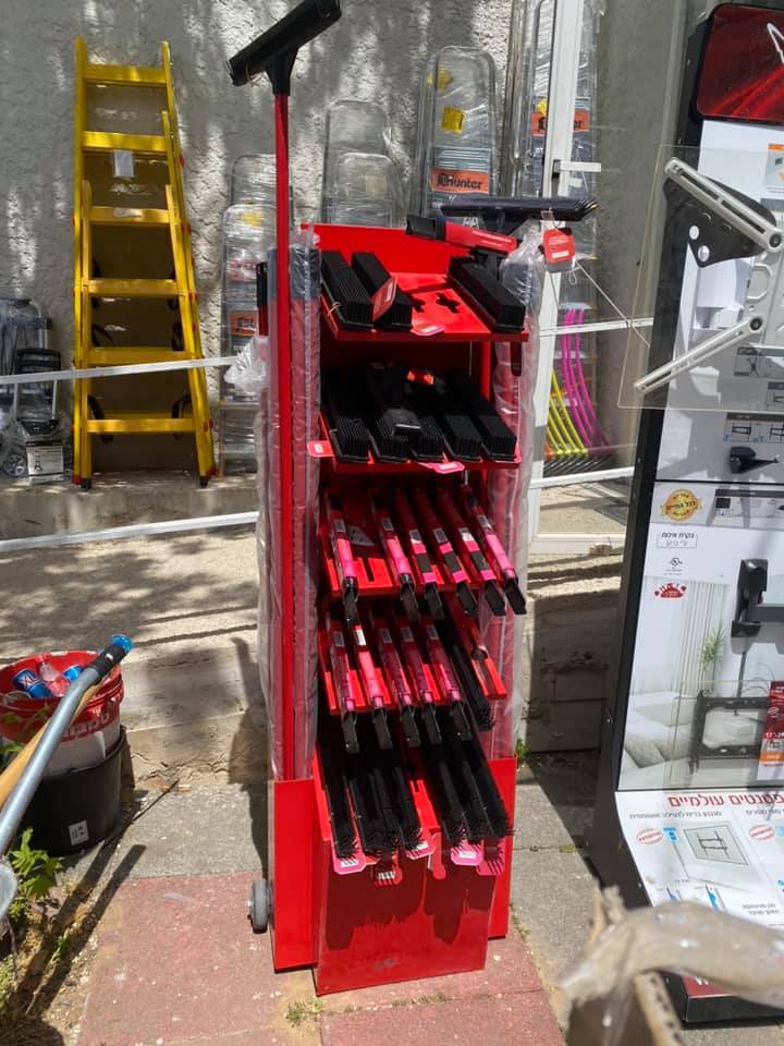 Building materials on shelf